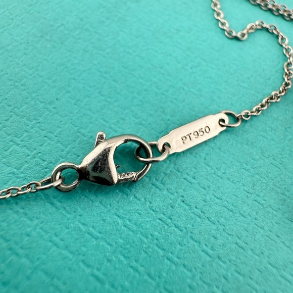 RARE Tiffany & Co. Large Metro Star Diamond Necklace Platinum 16" - Picture 5 of 8